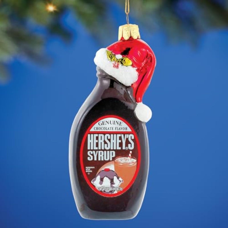 Hershey's Hershey Kurt Adler Glass Hershey's Syrup Bottle Ornament, 5-Inch - Image 2